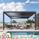 PURPLE LEAF Athena Louvered Pergola Outdoor Aluminum Pergola with Adjustable Roof for Deck Backyard Garden Hardtop Gazebo