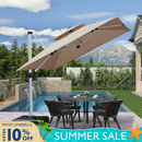 PURPLE LEAF Outdoor Windproof Parasol, Square Cantilever Umbrella Outside Patio
