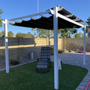 PURPLE LEAF Retractable Pergola with Double Sun Shade Canopy  Heavy-Duty Aluminum Pergola