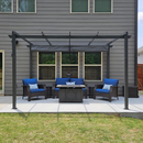 PURPLE LEAF Outdoor Retractable Pergola Patio Shelter Classical Pavilion Grill Gazebo