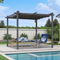 PURPLE LEAF Retractable Pergola with Double Sun Shade Canopy  Heavy-Duty Aluminum Pergola