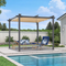 PURPLE LEAF Retractable Pergola with Double Sun Shade Canopy  Heavy-Duty Aluminum Pergola