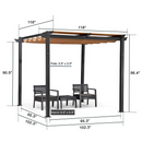 PURPLE LEAF Retractable Pergola with Double Sun Shade Canopy  Heavy-Duty Aluminum Pergola