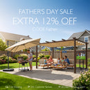 PURPLE LEAF Large Size Outdoor Pergola with Retractable Canopy Aluminum Shelter for Porch Garden Beach