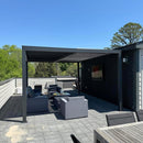 PURPLE LEAF Athena Louvered Pergola Outdoor Aluminum Pergola with Adjustable Roof for Deck Backyard Garden Hardtop Gazebo