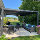 PURPLE LEAF Athena Louvered Pergola Outdoor Aluminum Pergola with Adjustable Roof for Deck Backyard Garden Hardtop Gazebo