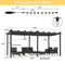 PURPLE LEAF Outdoor Retractable Pergola Patio Shelter for Garden Porch Beach Pavilion Grill Gazebo with Lights