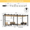 PURPLE LEAF Outdoor Retractable Pergola Patio Shelter for Garden Porch Beach Pavilion Grill Gazebo with Lights