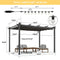 PURPLE LEAF Outdoor Retractable Pergola Patio Shelter for Garden Porch Beach Pavilion Grill Gazebo with Lights