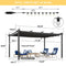 PURPLE LEAF Outdoor Retractable Pergola Patio Shelter for Garden Porch Beach Pavilion Grill Gazebo with Lights