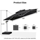 PURPLE LEAF Double Top 360 Degree Rotation Square Patio Classic Parasol
