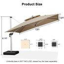 PURPLE LEAF Double Top 360 Degree Rotation Square Patio Classic Parasol