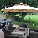 PURPLE LEAF Double Top Square/Round Outdoor LED Parasol 10 / 11  ft