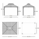 PURPLE LEAF Garden Gazebo  with Galvanized Steel Double Roof, Gazebo with Sides Curtain and Netting for All Weather