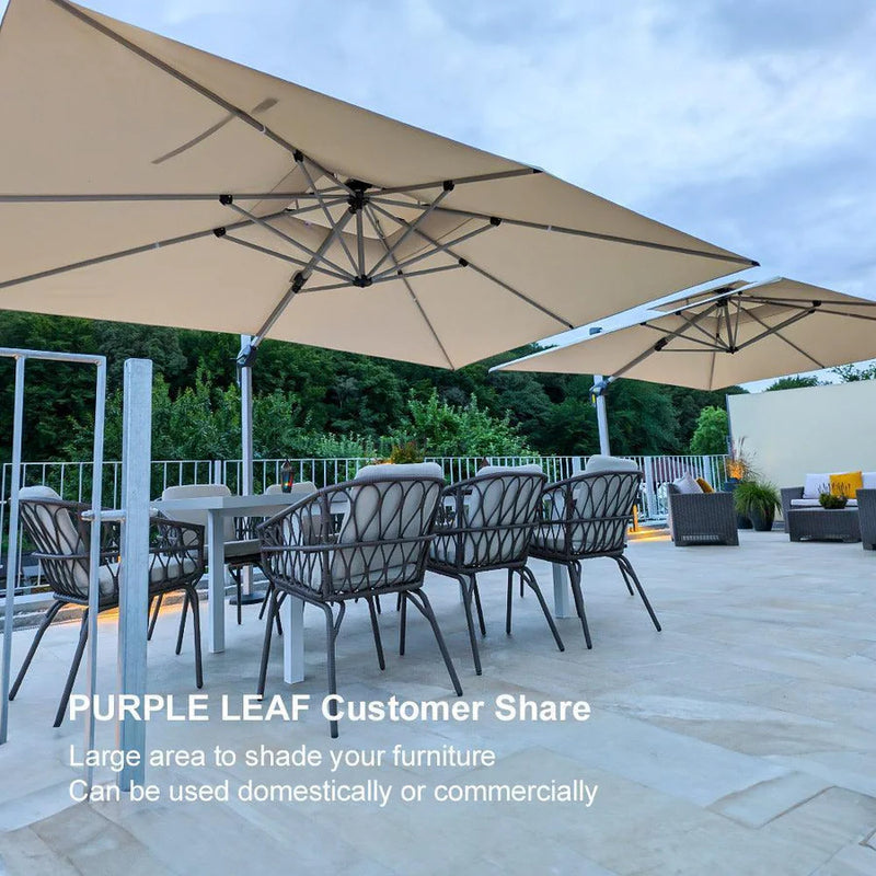 PURPLE LEAF Double Top Rectangle Outdoor Classic Parasol