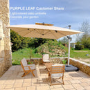 PURPLE LEAF Large Rectangular Porch Parasol Outside Cantilever Patio Yard Parasol