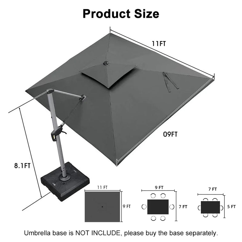 PURPLE LEAF Double Top Rectangle Outdoor Classic Parasol