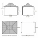 PURPLE LEAF Garden Gazebo  with Galvanized Steel Double Roof, Gazebo with Sides Curtain and Netting for All Weather