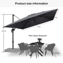 PURPLE LEAF Square Offset Cantilever  Parasol