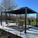 PURPLE LEAF Athena Louvered Pergola Outdoor Aluminum Pergola with Adjustable Roof for Deck Backyard Garden Hardtop Gazebo