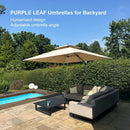 PURPLE LEAF Double Top 360 Degree Rotation Square Patio Classic Parasol