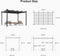 PURPLE LEAF Outdoor Retractable Pergola Patio Shelter for Garden Porch Beach Pavilion Grill Gazebo with Lights
