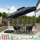PURPLE LEAF Outdoor Windproof Parasol, Square Cantilever Umbrella Outside Patio