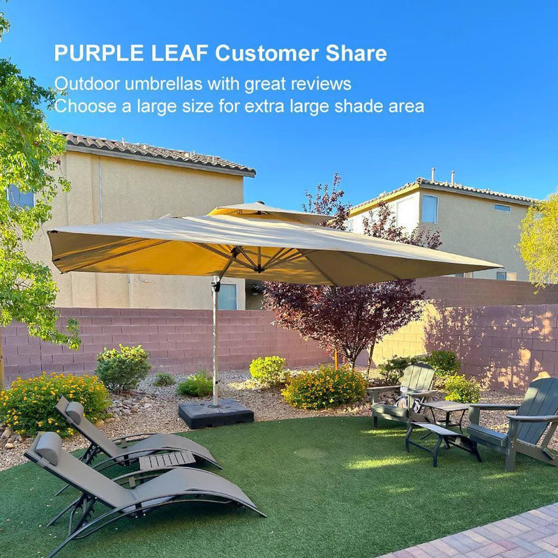 PURPLE LEAF Double Top Rectangle Outdoor Classic Parasol