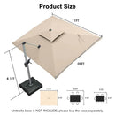 PURPLE LEAF Double Top Rectangle Outdoor Classic Parasol