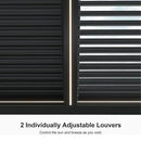 PURPLE LEAF Athena Louvered Pergola Grey Outdoor Aluminum Pergola with Strip Lights Adjustable Gazebo for Patio Deck Garden