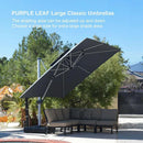 PURPLE LEAF Double Top 360 Degree Rotation Square Patio Classic Parasol