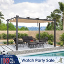 PURPLE LEAF Outdoor Retractable Pergola Patio Shelter Classical Pavilion Grill Gazebo