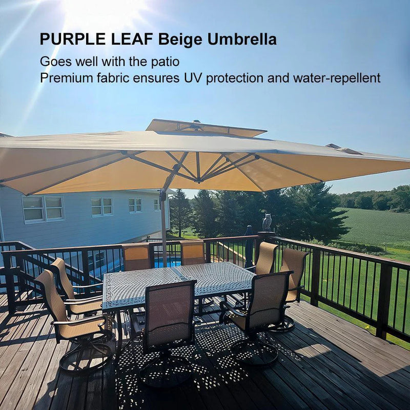 PURPLE LEAF Double Top Rectangle Outdoor Classic Parasol