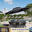 PURPLE LEAF Double Top 360 Degree Rotation Round Outdoor Classic Parasol