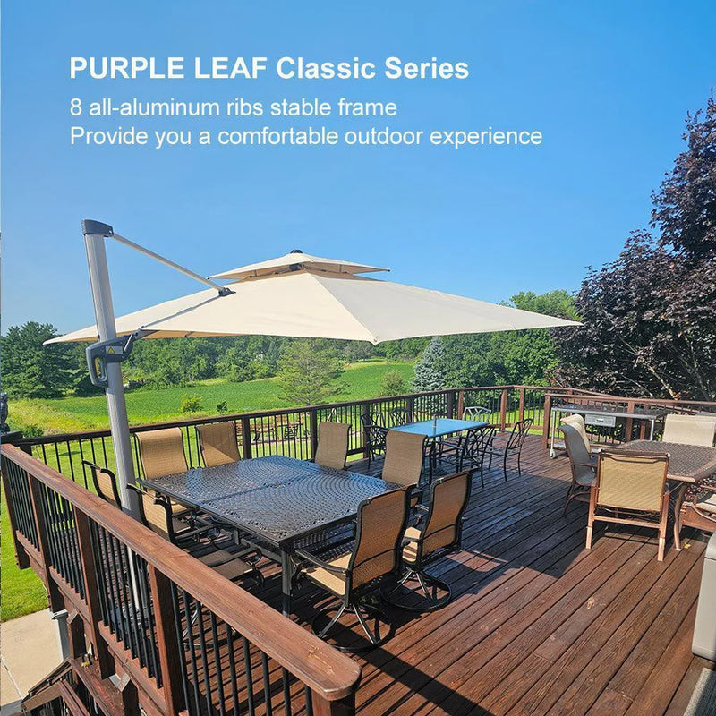 PURPLE LEAF Double Top Rectangle Outdoor Classic Parasol