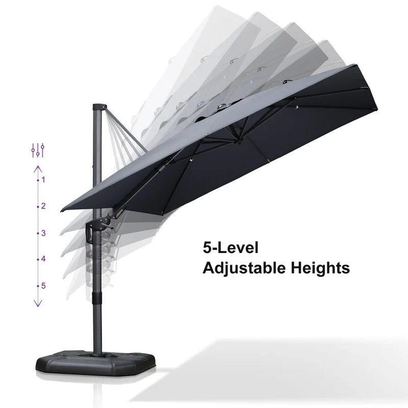 PURPLE LEAF Rectangle Swivel Offset Cantilever  Parasol