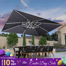 PURPLE LEAF Large Rectangular Porch Parasol Outside Cantilever Patio Yard Parasol