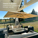 PURPLE LEAF Large Rectangular Porch Parasol Outside Cantilever Patio Yard Parasol