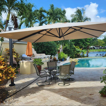 4 meter patio umbrella PURPLE LEAF 4 x 4 m / 2.7x 4.6 m Large Outdoor Aluminum Umbrella Offset Patio  Umbrella