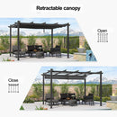 PURPLE LEAF Retractable Pergola with Double Sun Shade Canopy  Heavy-Duty Aluminum Pergola