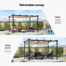 PURPLE LEAF Retractable Pergola with Double Sun Shade Canopy  Heavy-Duty Aluminum Pergola