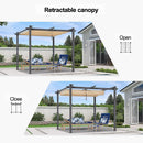 PURPLE LEAF Retractable Pergola with Double Sun Shade Canopy  Heavy-Duty Aluminum Pergola