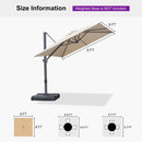 PURPLE LEAF Stepless Tilt Cantilever Umbrella Affordable Outdoor Patio Umbrella