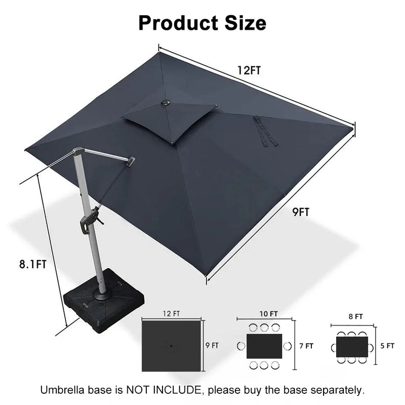 PURPLE LEAF Double Top Rectangle Outdoor Classic Parasol