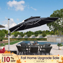 PURPLE LEAF Double Top 360 Degree Rotation Round Outdoor Classic Parasol