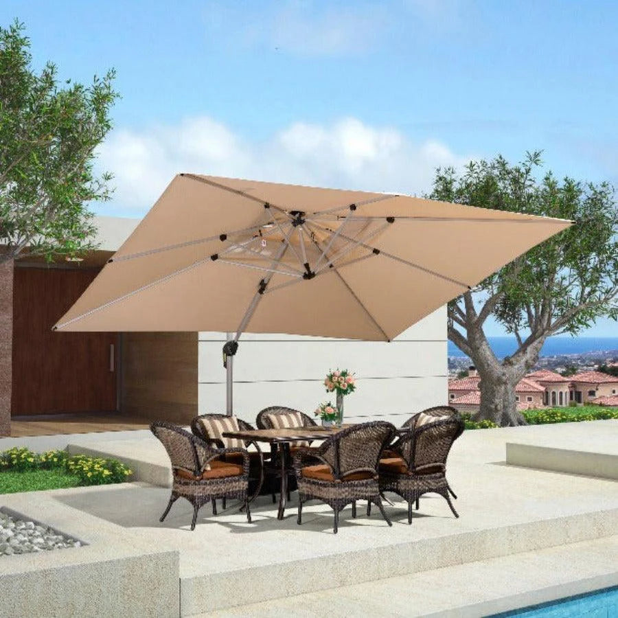 LEAF Large Rectangular Porch Parasol Outside Cantilever Patio Yard Parasol