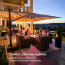 PURPLE LEAF Outdoor Aluminum Umbrella Offset Patio Umbrella