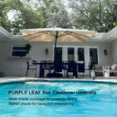 PURPLE LEAF Outdoor Aluminum Umbrella Offset Patio Umbrella