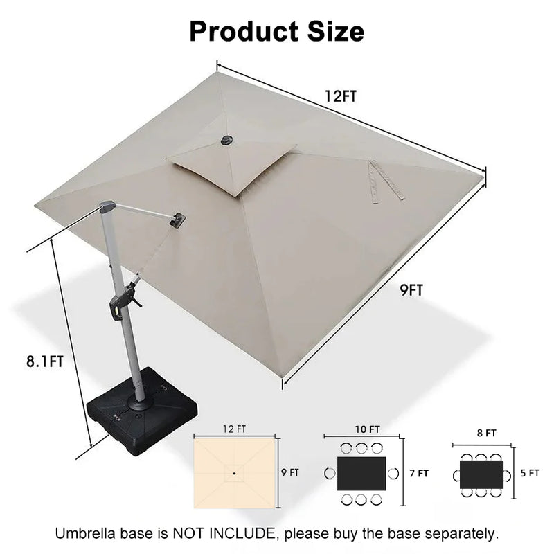 PURPLE LEAF Double Top Rectangle Outdoor Classic Parasol
