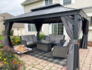 PURPLE LEAF  Garden Gazebo With Galvanized Steel Double Roof, Waterproof  Gazebo With  Aluminum Frame for All Weather